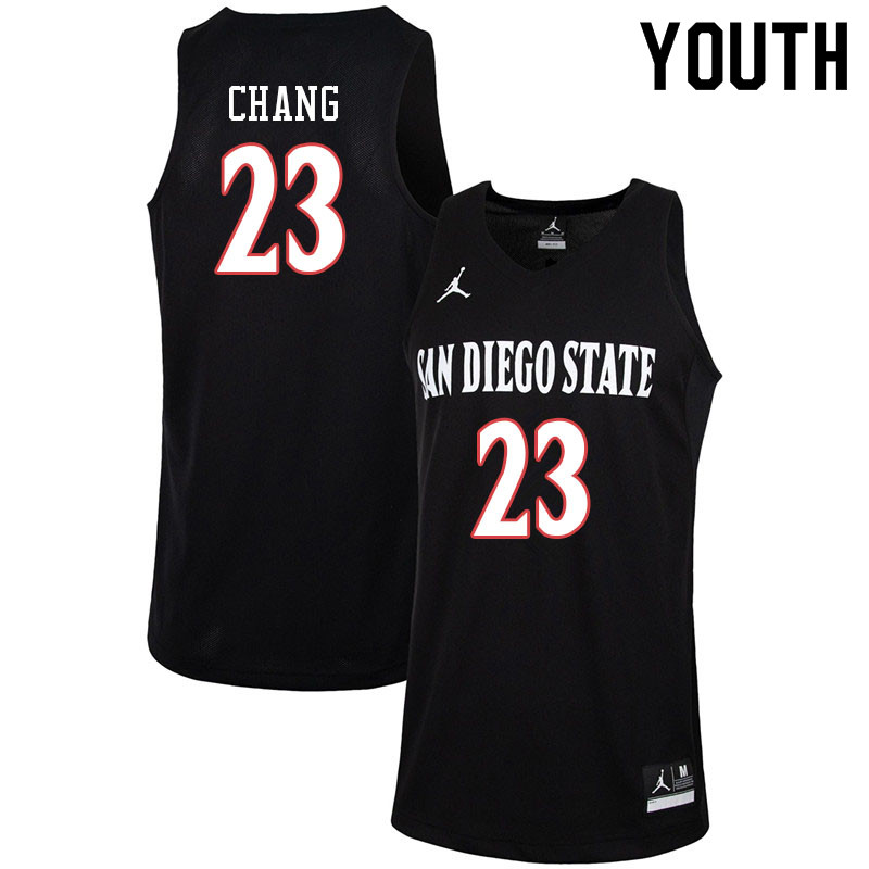 Jordan Brand Youth #23 Ed Chang San Diego State Aztecs College Basketball Jerseys-Black